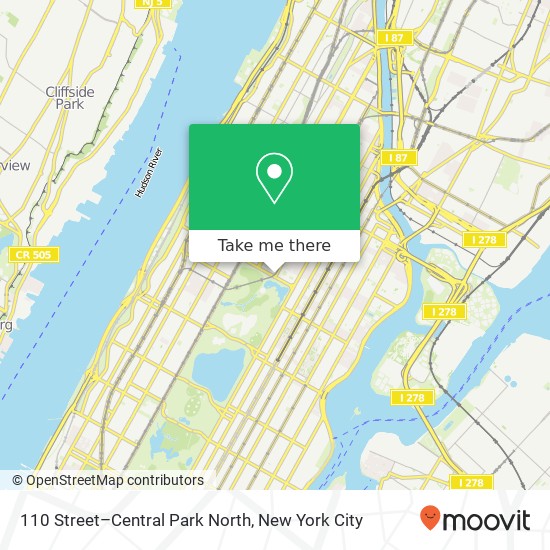 110 Street–Central Park North map