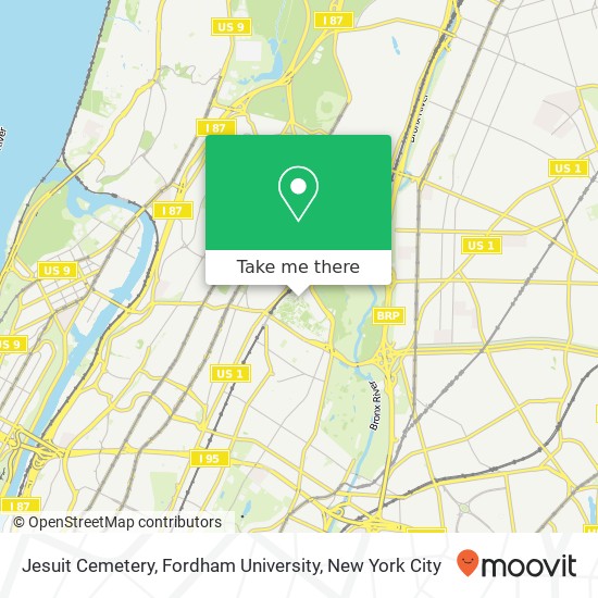 Jesuit Cemetery, Fordham University map
