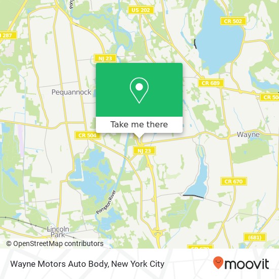 Mapa de Wayne Motors Auto Body