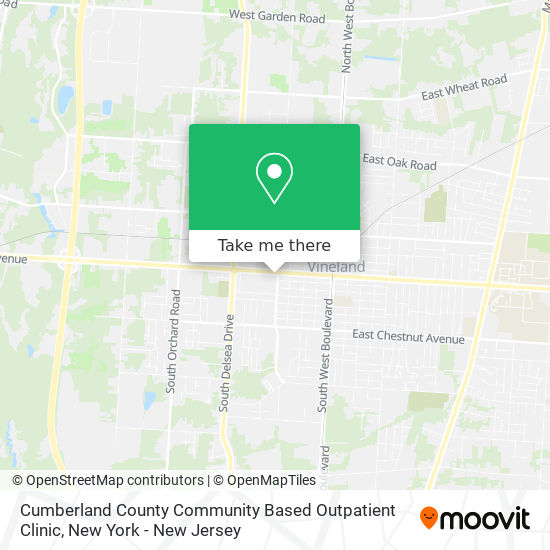 Mapa de Cumberland County Community Based Outpatient Clinic