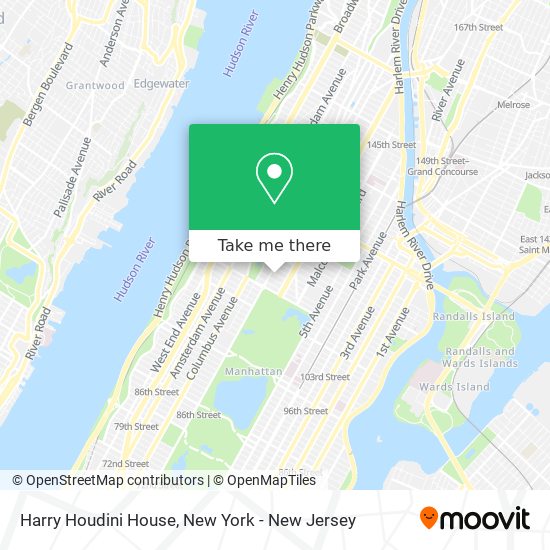 Harry Houdini House map