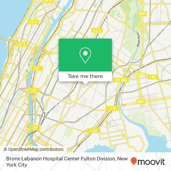 Bronx-Lebanon Hospital Center Fulton Division map