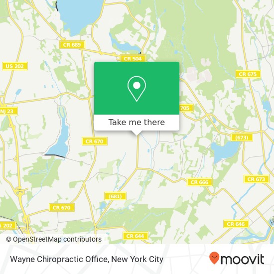 Wayne Chiropractic Office map