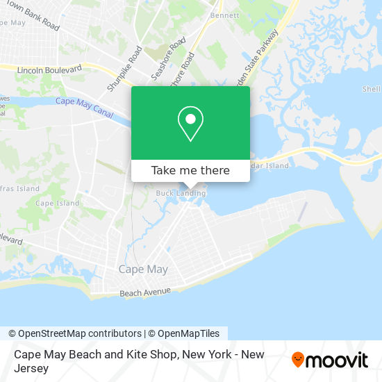 Cape May Beach and Kite Shop map