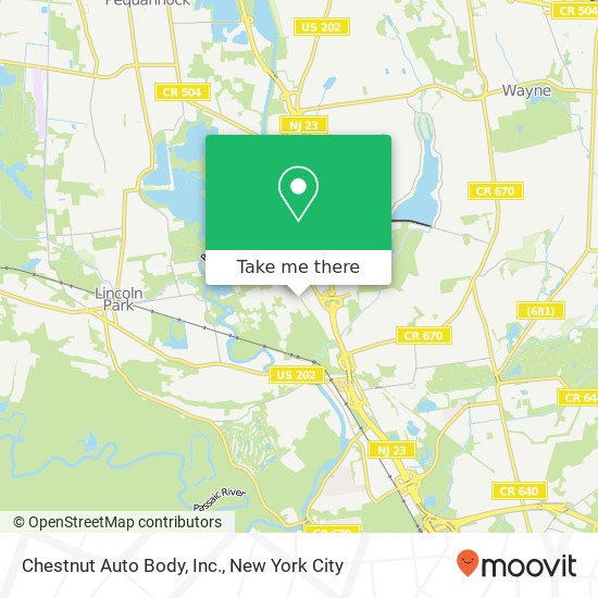 Chestnut Auto Body, Inc. map