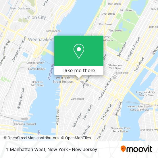 Mapa de 1 Manhattan West