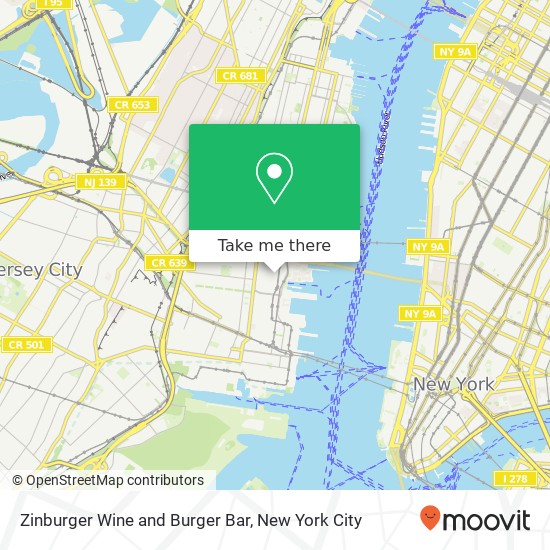 Zinburger Wine and Burger Bar map