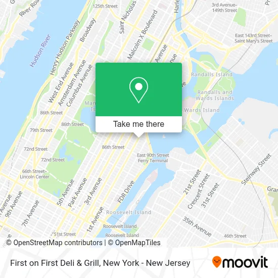 First on First Deli & Grill map