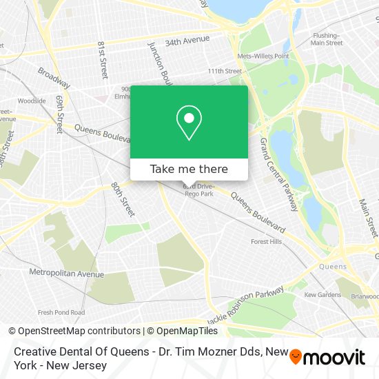 Creative Dental Of Queens - Dr. Tim Mozner Dds map