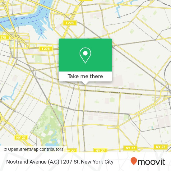 Mapa de Nostrand Avenue (A,C) | 207 St