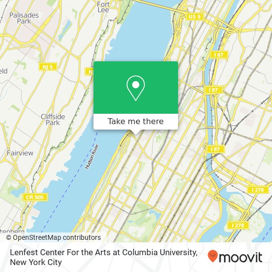 Lenfest Center For the Arts at Columbia University map