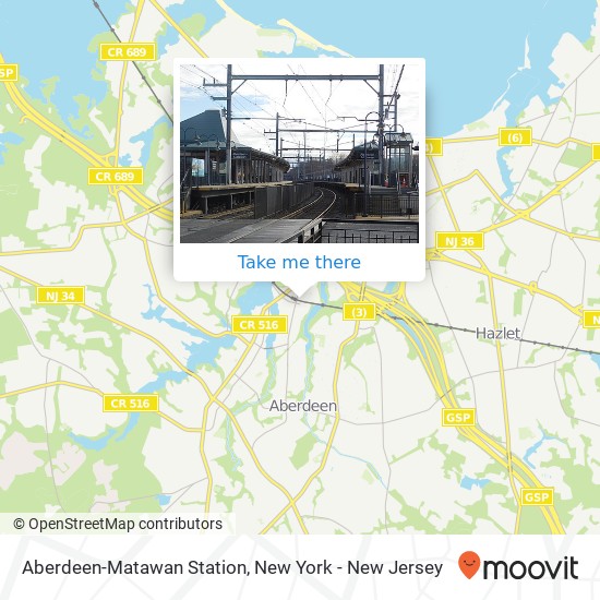 Mapa de Aberdeen-Matawan Station
