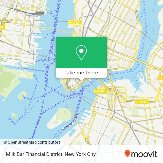 Mapa de Milk Bar Financial District