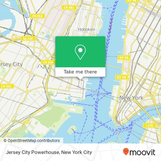 Mapa de Jersey City Powerhouse