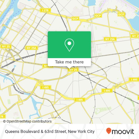 Mapa de Queens Boulevard & 63rd Street