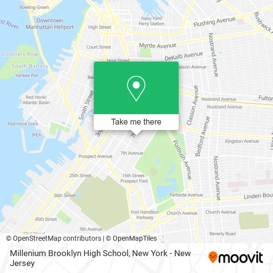Millenium Brooklyn High School map