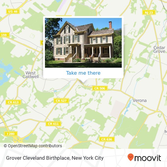 Mapa de Grover Cleveland Birthplace