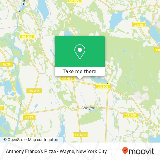 Mapa de Anthony Franco's Pizza - Wayne