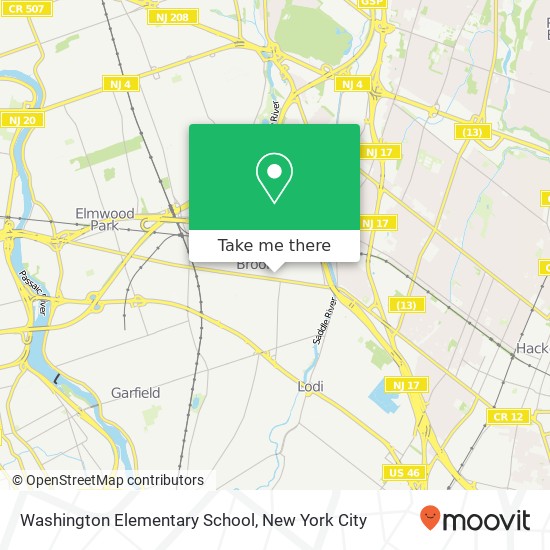 Washington Elementary School map