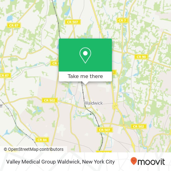 Mapa de Valley Medical Group Waldwick