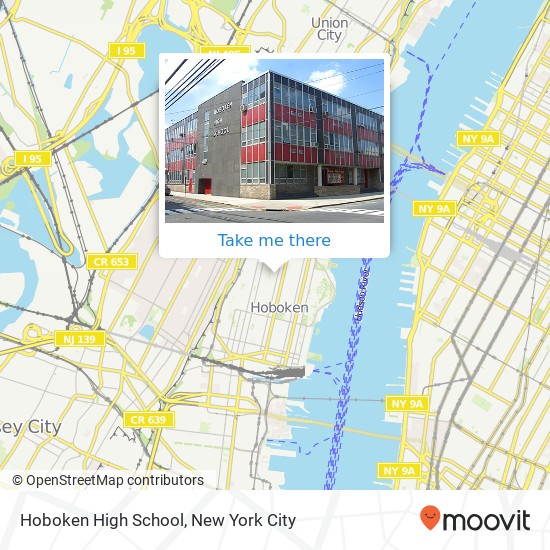 Hoboken High School map