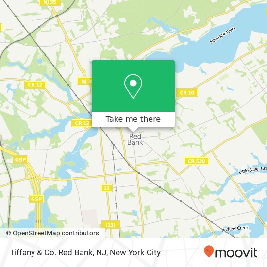 Mapa de Tiffany & Co. Red Bank, NJ