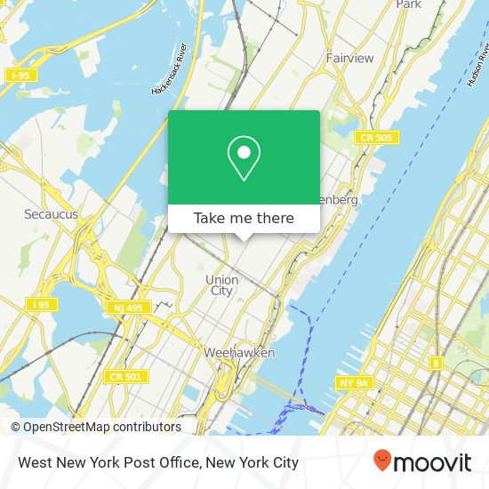 West New York Post Office map