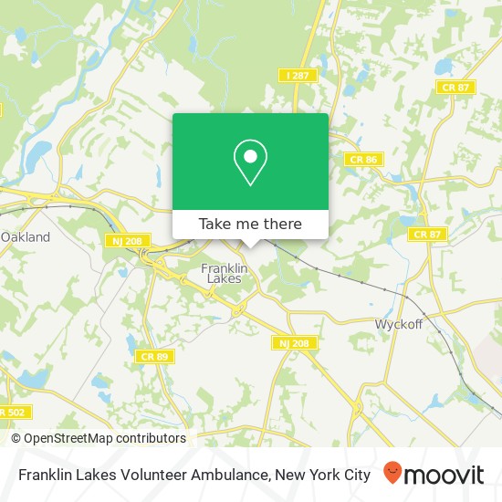 Franklin Lakes Volunteer Ambulance map