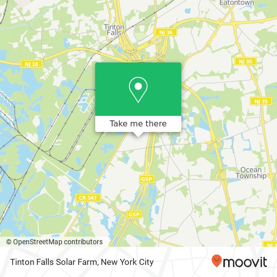 Tinton Falls Solar Farm map