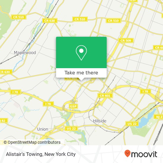 Alistair's Towing map