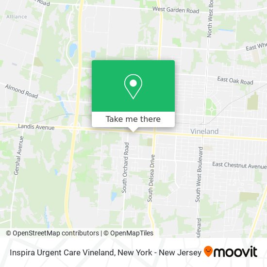 Inspira Urgent Care Vineland map