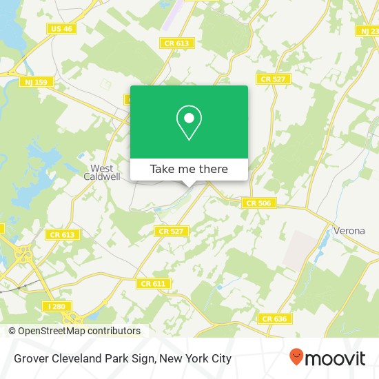 Grover Cleveland Park Sign map