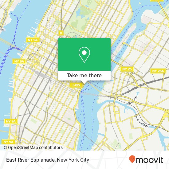 East River Esplanade map