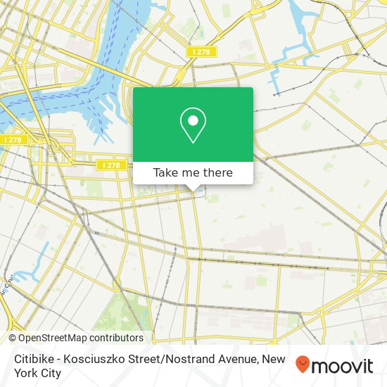 Citibike - Kosciuszko Street / Nostrand Avenue map