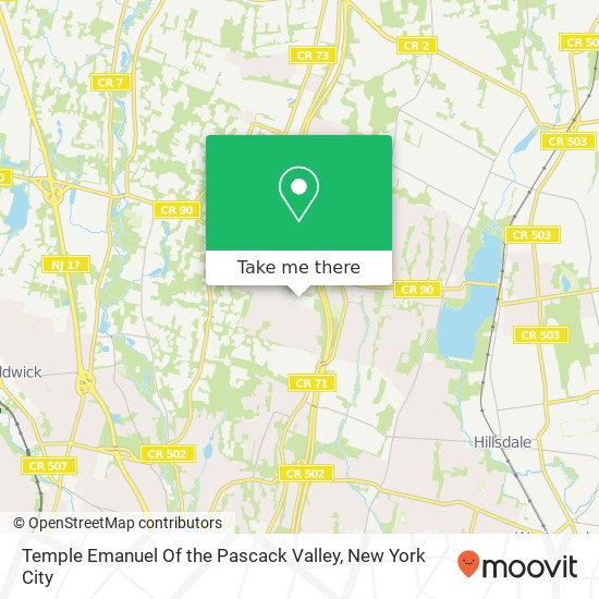 Mapa de Temple Emanuel Of the Pascack Valley
