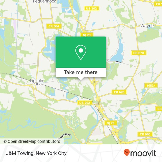 J&M Towing map