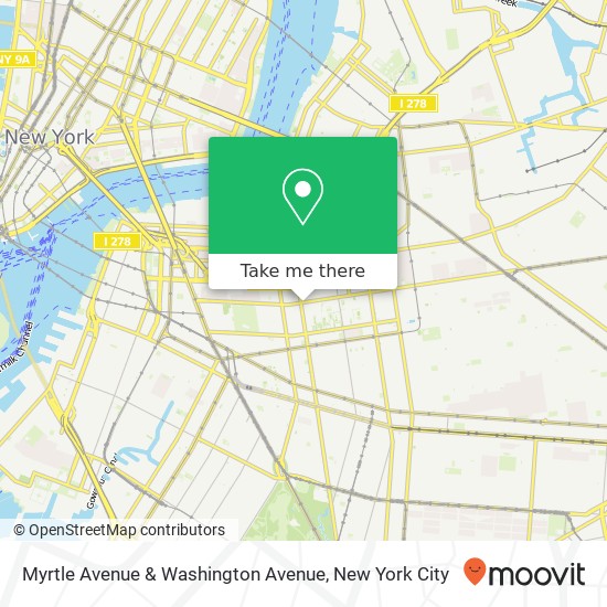 Mapa de Myrtle Avenue & Washington Avenue