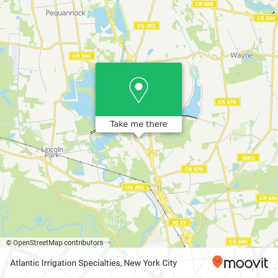 Atlantic Irrigation Specialties map