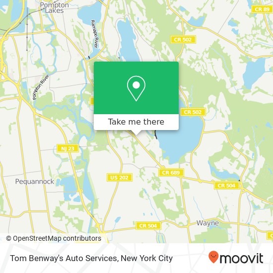Tom Benway's Auto Services map