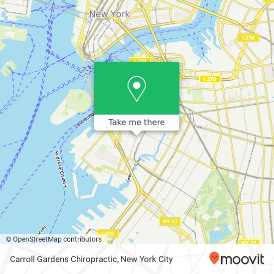 Carroll Gardens Chiropractic map