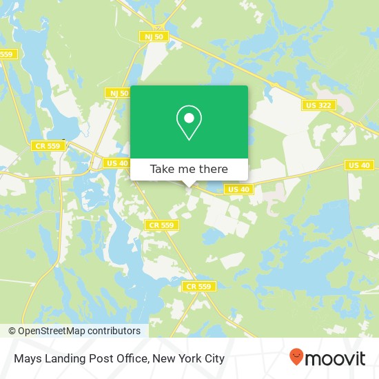 Mapa de Mays Landing Post Office