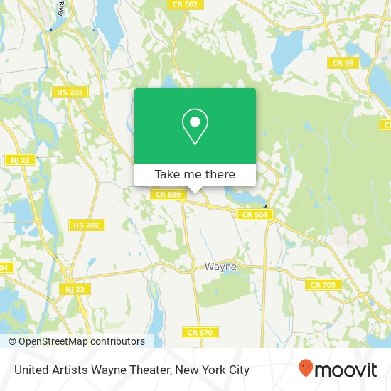 United Artists Wayne Theater map