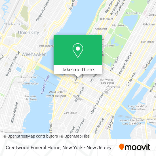 Crestwood Funeral Home map