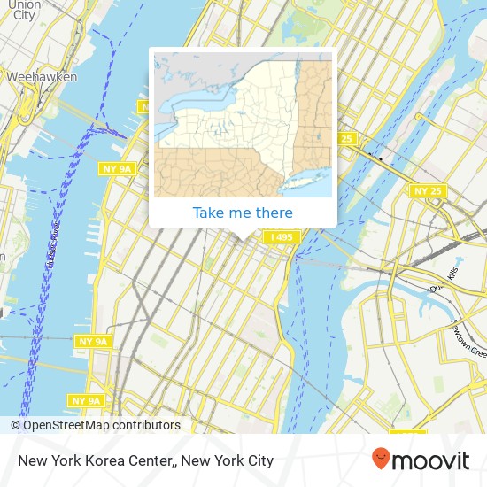 Mapa de New York Korea Center,