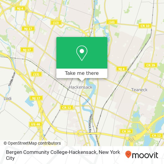 Bergen Community College-Hackensack map