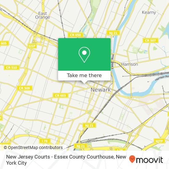 New Jersey Courts - Essex County Courthouse map