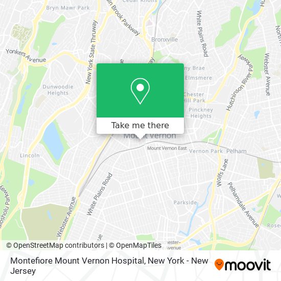 Montefiore Mount Vernon Hospital map