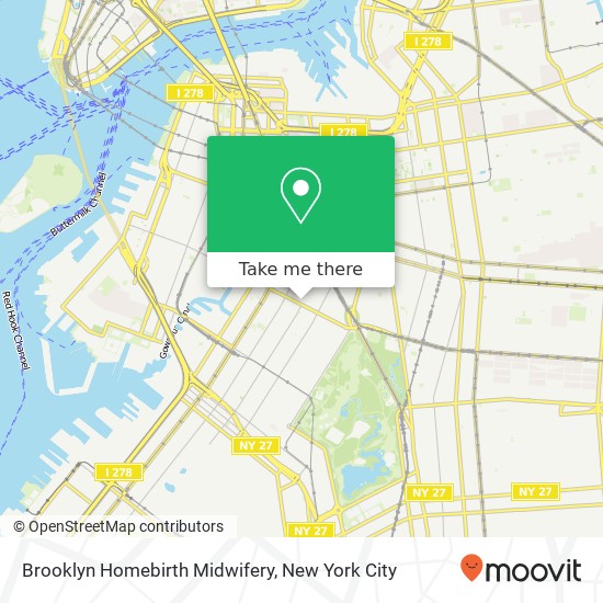 Mapa de Brooklyn Homebirth Midwifery