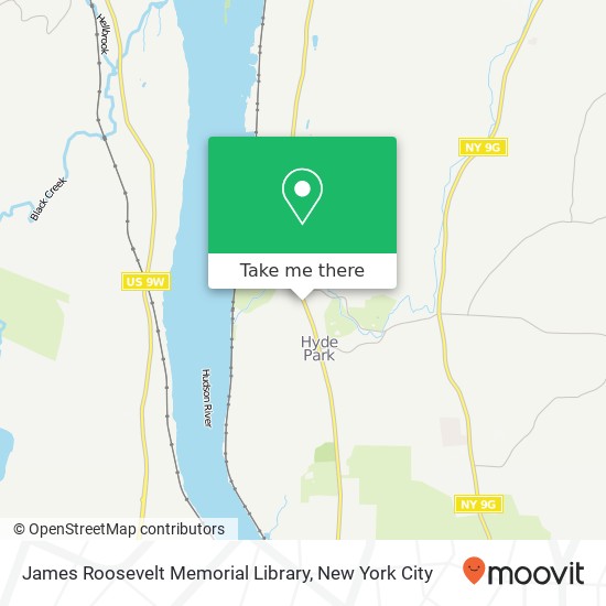 James Roosevelt Memorial Library map