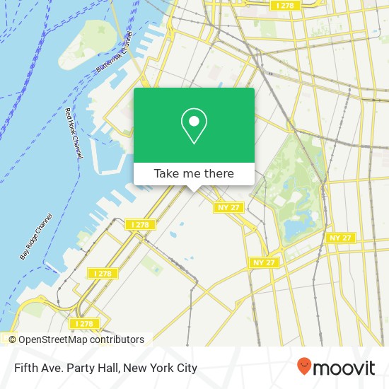 Mapa de Fifth Ave. Party Hall